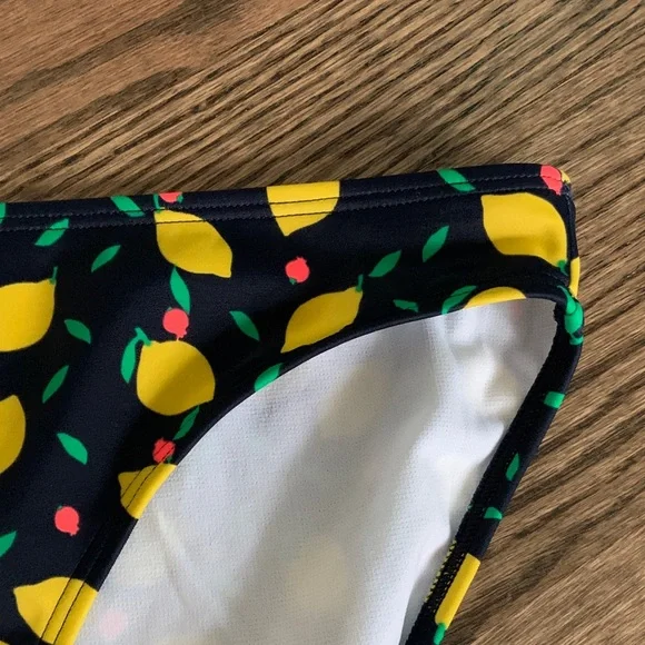 Boden Lemon Print Black Bikini Bottom - Picture 4 of 5
